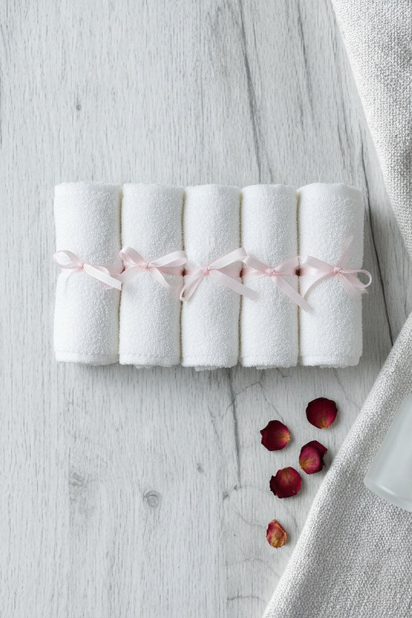 Organic Bamboo Face Towels Set of 5