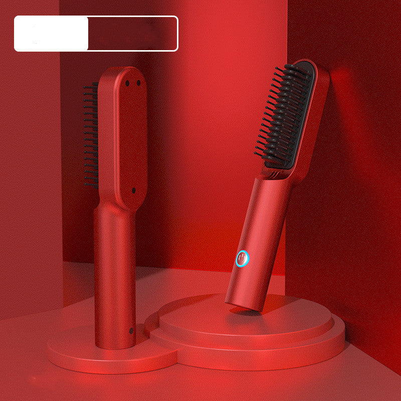 Brosse séchoir à air chaud portable USB rechargeable professionnelle 2 en 1, mini lisseur et boucleur, styler de cheveux