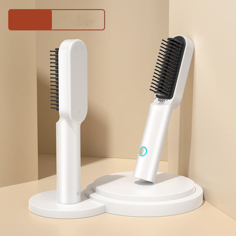 Brosse séchoir à air chaud portable USB rechargeable professionnelle 2 en 1, mini lisseur et boucleur, styler de cheveux