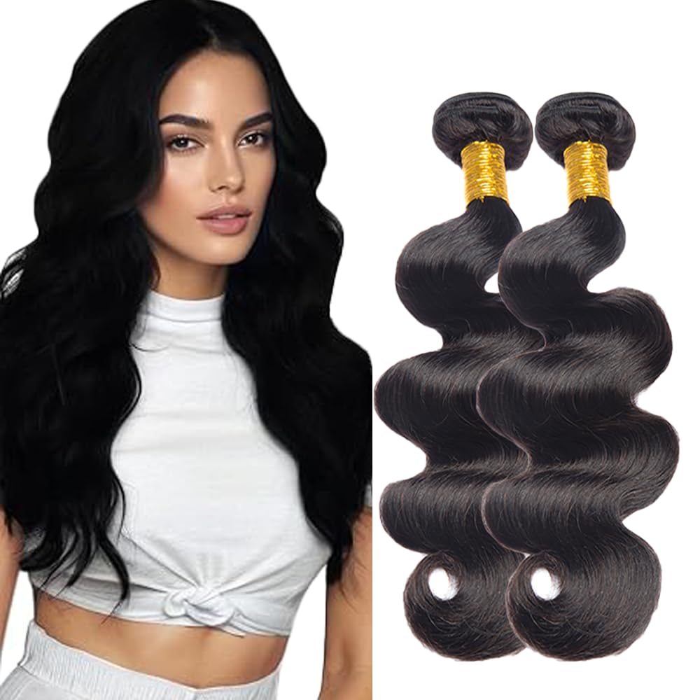 Deep Wave Human Hair for Braiding Human Hair Unprocessed No Weft Bulk Braiding Hair Extensions for Boho Braids #1B Natural Black Color 14 14 Inch 2 Bundles Total 100 g One Pack 