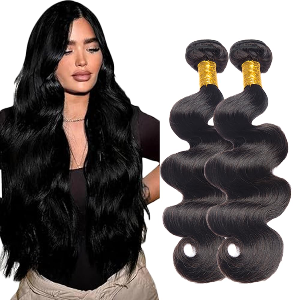 Deep Wave Human Hair for Braiding Human Hair Unprocessed No Weft Bulk Braiding Hair Extensions for Boho Braids #1B Natural Black Color 14 14 Inch 2 Bundles Total 100 g One Pack 