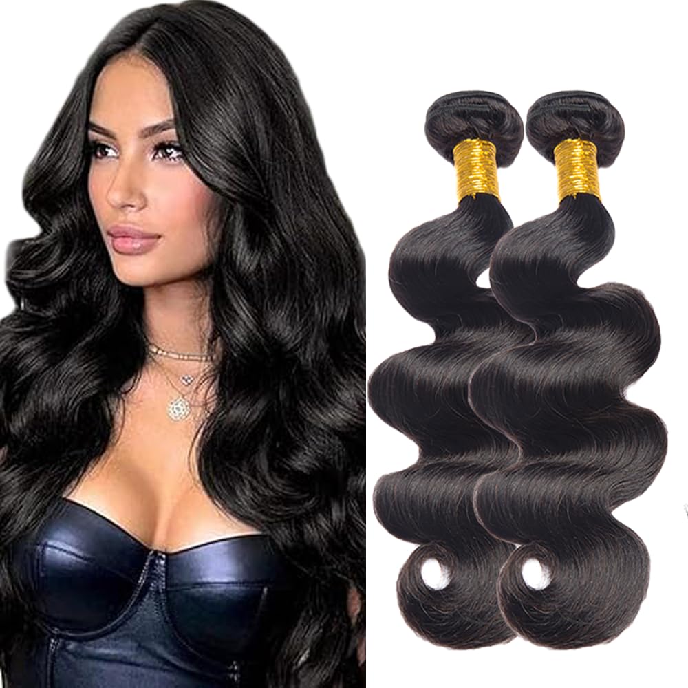 Deep Wave Human Hair for Braiding Human Hair Unprocessed No Weft Bulk Braiding Hair Extensions for Boho Braids #1B Natural Black Color 14 14 Inch 2 Bundles Total 100 g One Pack 