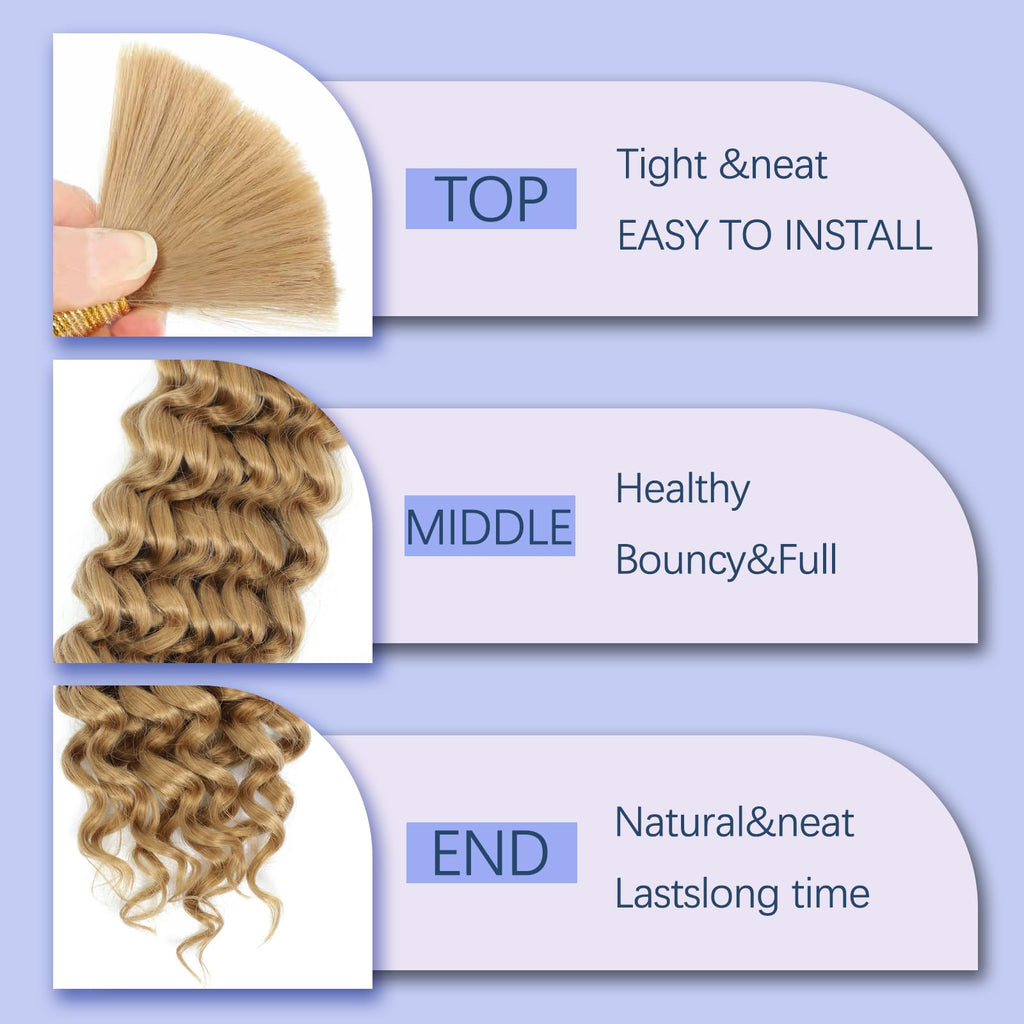 Deep Wave Bulk Hair 18 Inch Synthetic Braiding Hair Curly Crochet Hair Boho Braids Natural Color for Hair Extensions (1B, 18 Inches (6 Bundles)) 