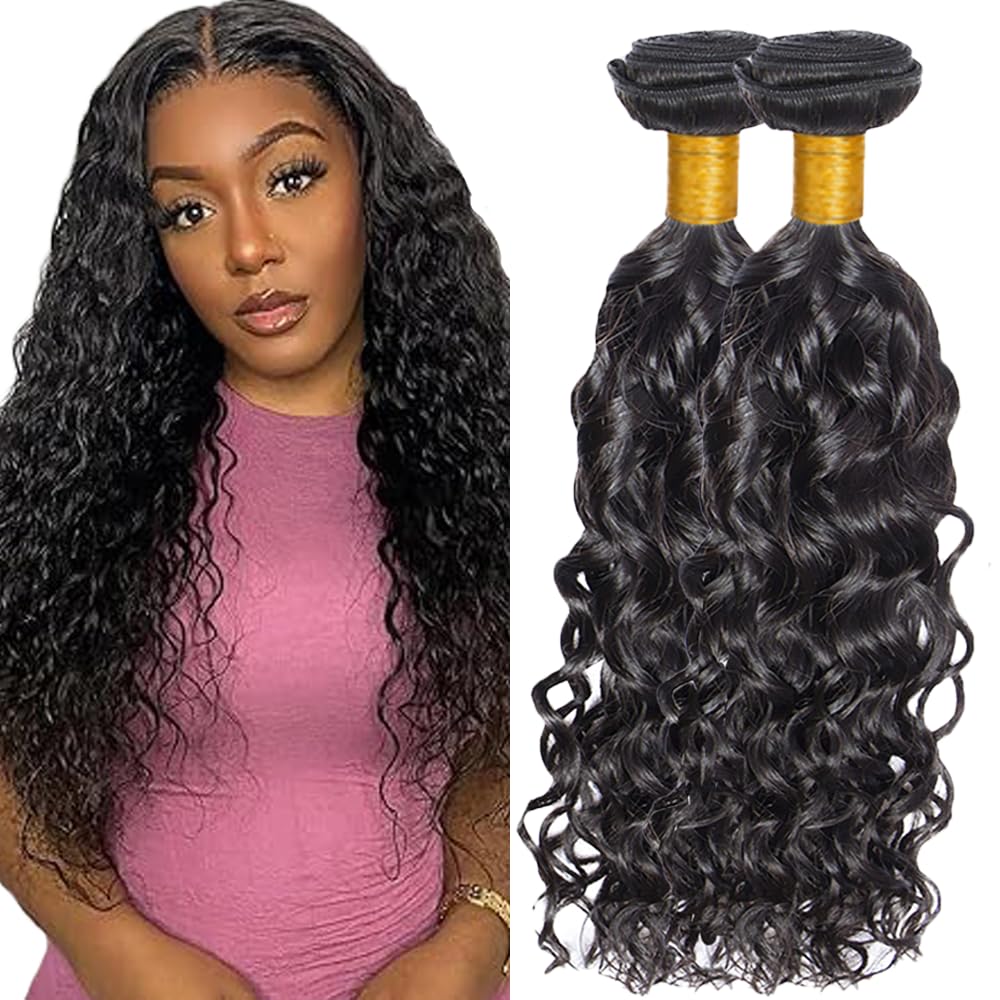 Deep Wave Human Hair for Braiding Human Hair Unprocessed No Weft Bulk Braiding Hair Extensions for Boho Braids #1B Natural Black Color 14 14 Inch 2 Bundles Total 100 g One Pack 