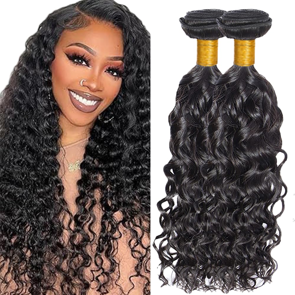Deep Wave Human Hair for Braiding Human Hair Unprocessed No Weft Bulk Braiding Hair Extensions for Boho Braids #1B Natural Black Color 14 14 Inch 2 Bundles Total 100 g One Pack 