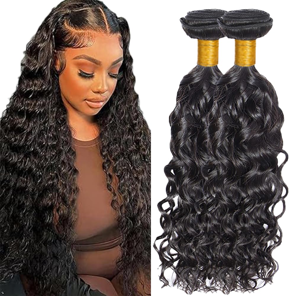 Deep Wave Human Hair for Braiding Human Hair Unprocessed No Weft Bulk Braiding Hair Extensions for Boho Braids #1B Natural Black Color 14 14 Inch 2 Bundles Total 100 g One Pack 