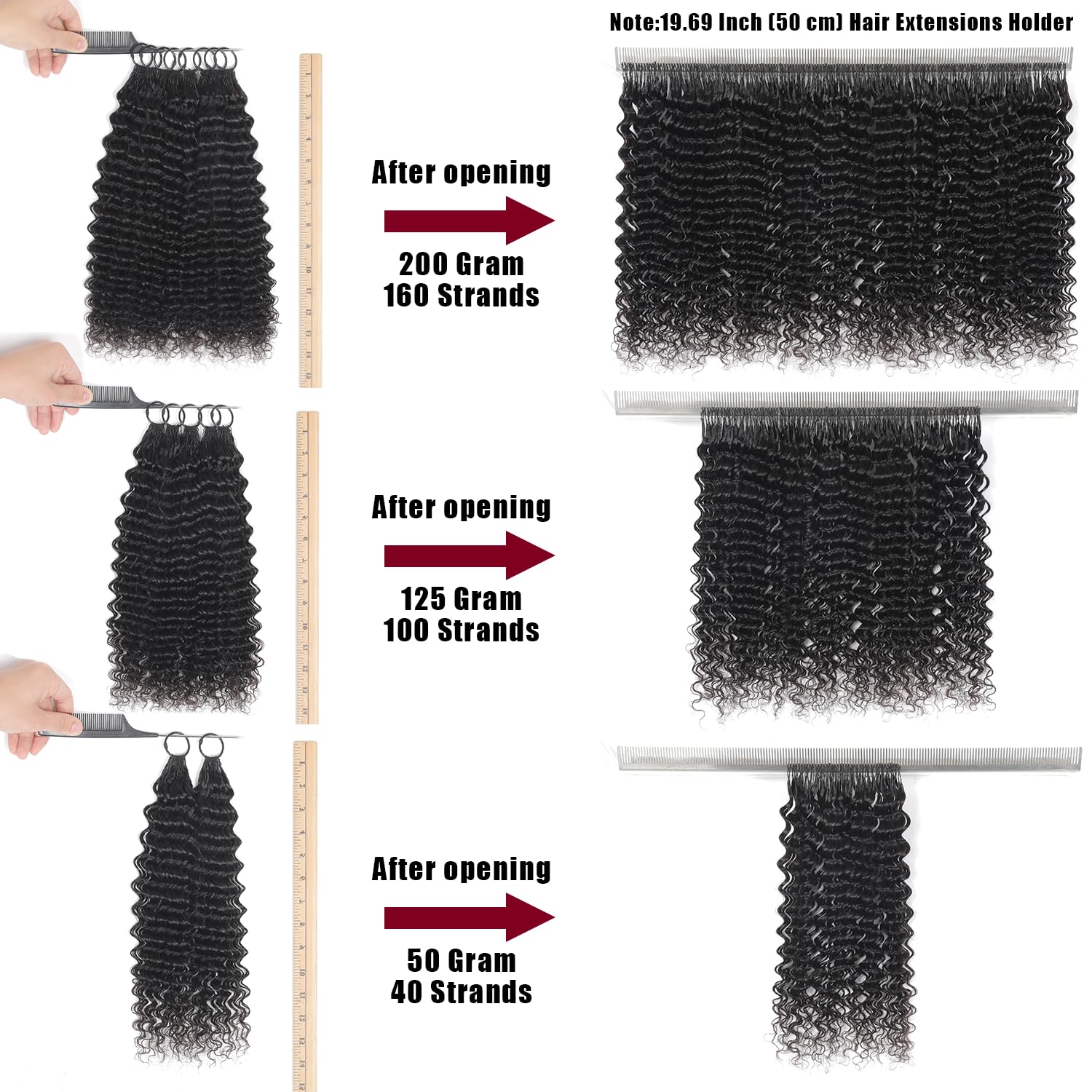 Human Crochet Hair for Black Women Deep wave Crochet Human Hair Bundles 18 Inch 50g Pre-Separated Feather Crochet Human Hair Deep Wavy Invisible Crochet Hair Extensions 40 Strands Natural Black