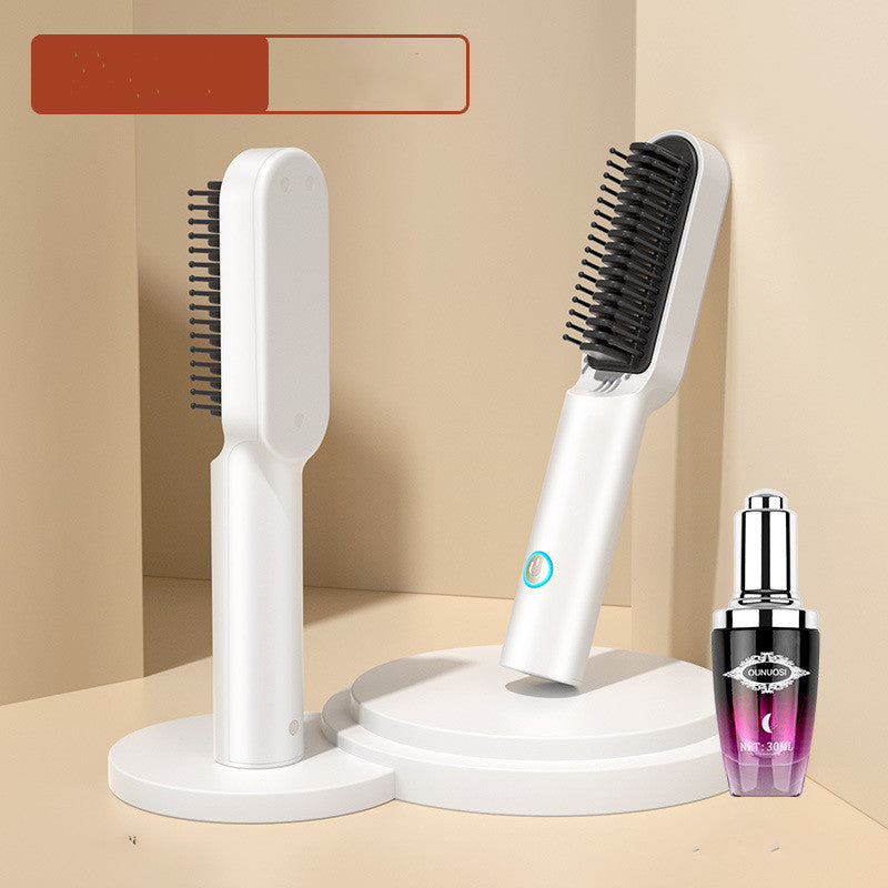 Brosse séchoir à air chaud portable USB rechargeable professionnelle 2 en 1, mini lisseur et boucleur, styler de cheveux